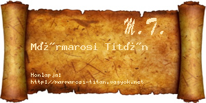 Mármarosi Titán névjegykártya